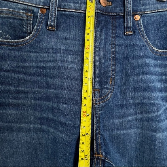 Madewell Cropped Jean Women 27 Blue Denim Skinny High Rise Stretch Distress Knee - Picture 6 of 11